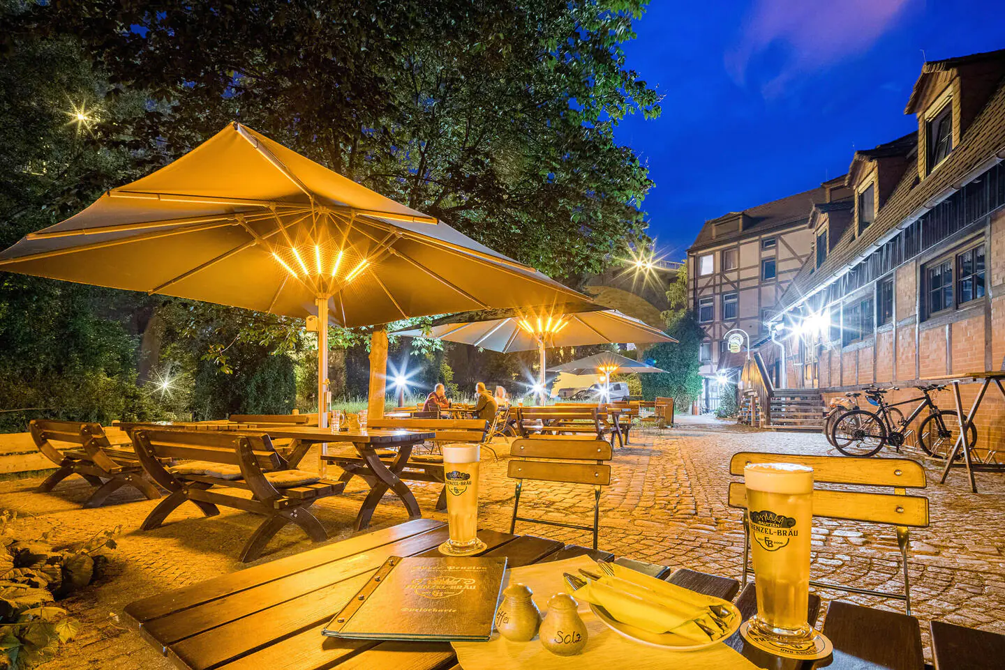Der Biergarten in der Spree-Pension